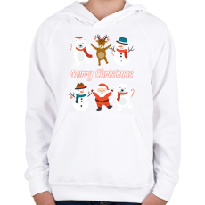 PRINTFASHION Merry Christmas  - Gyerek kapucnis pulóver - Fehér