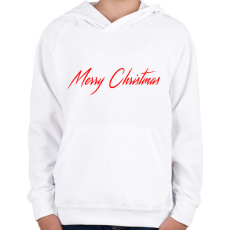 PRINTFASHION Merry Christmas - Gyerek kapucnis pulóver - Fehér