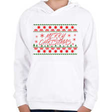 PRINTFASHION Merry christmas - Gyerek kapucnis pulóver - Fehér gyerek pulóver, kardigán