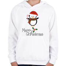 PRINTFASHION Merry Christmas - Gyerek kapucnis pulóver - Fehér gyerek pulóver, kardigán
