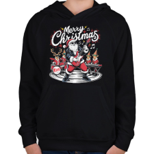 PRINTFASHION Merry Christmas - Gyerek kapucnis pulóver - Fekete gyerek pulóver, kardigán