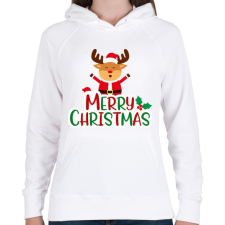 PRINTFASHION merry christmas - Női kapucnis pulóver - Fehér női pulóver, kardigán