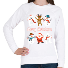 PRINTFASHION Merry Christmas  - Női pulóver - Fehér női pulóver, kardigán