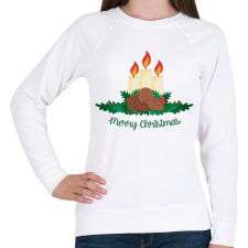 PRINTFASHION Merry Christmas - Női pulóver - Fehér női pulóver, kardigán