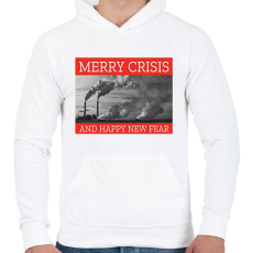 PRINTFASHION MERRY CRISIS - Férfi kapucnis pulóver - Fehér