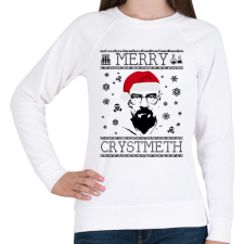 PRINTFASHION merry crystmeth - Női pulóver - Fehér női pulóver, kardigán