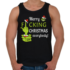 PRINTFASHION Merry f.cking christmas - Férfi atléta - Fekete atléta, trikó