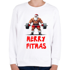 PRINTFASHION Merry Fitmas - Gyerek pulóver - Fehér