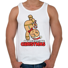 PRINTFASHION MERRY FUCKING CHRISTMAS 2 - Férfi atléta - Fehér atléta, trikó