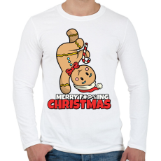 PRINTFASHION MERRY FUCKING CHRISTMAS 2 - Férfi hosszú ujjú póló - Fehér