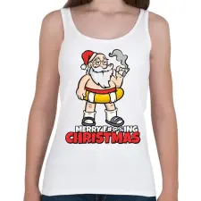PRINTFASHION MERRY FUCKING CHRISTMAS 3 - Női atléta - Fehér női trikó