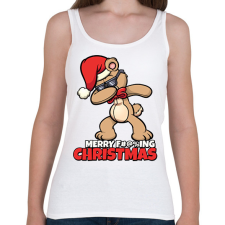 PRINTFASHION MERRY FUCKING CHRISTMAS - Női atléta - Fehér női trikó