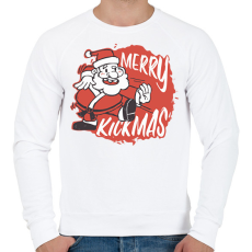 PRINTFASHION Merry Kickmas - Férfi pulóver - Fehér