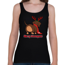 PRINTFASHION Merry Kiss my ass tacskó - Női atléta - Fekete női trikó