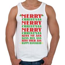 PRINTFASHION Merry Kissmy*ss - Férfi atléta - Fehér atléta, trikó
