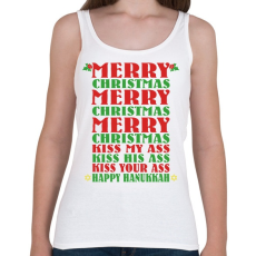 PRINTFASHION Merry Kissmy*ss - Női atléta - Fehér