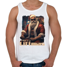 PRINTFASHION Merry Liftmas - Férfi atléta - Fehér