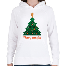 PRINTFASHION Merry meeples - Női kapucnis pulóver - Fehér női pulóver, kardigán