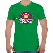 PRINTFASHION Merry Merry Christmas! - Férfi póló - Zöld férfi póló