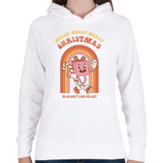 PRINTFASHION Merry merry merry - Női kapucnis pulóver - Fehér