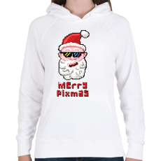 PRINTFASHION Merry Pixmas Karácsonyi ajándék - Női kapucnis pulóver - Fehér