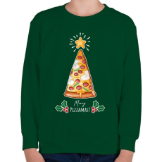 PRINTFASHION Merry Pizzamas fehér - Gyerek pulóver - Sötétzöld