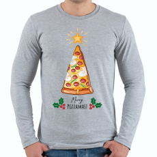 PRINTFASHION Merry Pizzamas - Férfi hosszú ujjú póló - Sport szürke