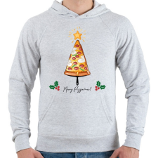 PRINTFASHION Merry Pizzamas pizzalapáttal - Férfi kapucnis pulóver - Sport szürke férfi pulóver, kardigán