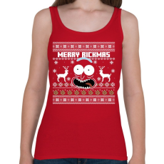 PRINTFASHION Merry Rickmas - fehér - Női atléta - Cseresznyepiros