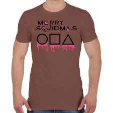 PRINTFASHION Merry Squidmas jelek - Férfi póló - Mogyoróbarna férfi póló