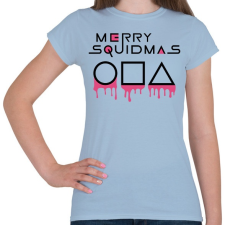 PRINTFASHION Merry Squidmas jelek - Női póló - Világoskék női póló