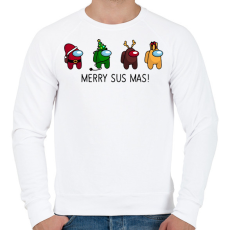 PRINTFASHION Merry Susmas - Férfi pulóver - Fehér