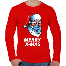 PRINTFASHION MERRY X-MAS - Férfi hosszú ujjú póló - Piros