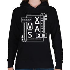 PRINTFASHION Merry Xmas - Női kapucnis pulóver - Fekete