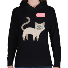 PRINTFASHION Mesélj még - Női kapucnis pulóver - Fekete női pulóver, kardigán