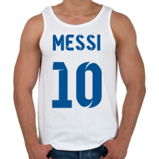 PRINTFASHION Messi 10 kék - Férfi atléta - Fehér atléta, trikó