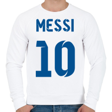 PRINTFASHION Messi 10 kék - Férfi pulóver - Fehér férfi pulóver, kardigán