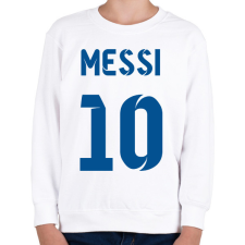 PRINTFASHION Messi 10 kék - Gyerek pulóver - Fehér gyerek pulóver, kardigán