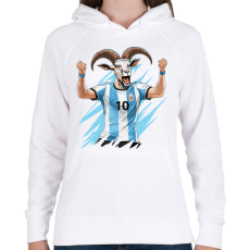 PRINTFASHION Messi a GOAT - Női kapucnis pulóver - Fehér