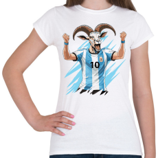 PRINTFASHION Messi a GOAT - Női póló - Fehér