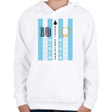 PRINTFASHION Messi Christmas - Gyerek kapucnis pulóver - Fehér gyerek pulóver, kardigán