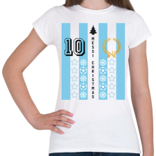 PRINTFASHION Messi Christmas - Női póló - Fehér női póló