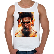 PRINTFASHION Messi - Férfi atléta - Fehér