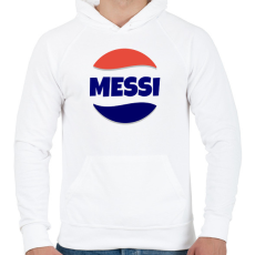 PRINTFASHION MESSI - Férfi kapucnis pulóver - Fehér