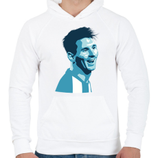 PRINTFASHION Messi  - Férfi kapucnis pulóver - Fehér