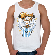 PRINTFASHION Messi - The Goat - Férfi atléta - Fehér atléta, trikó