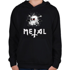 PRINTFASHION metal - Gyerek kapucnis pulóver - Fekete