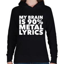 PRINTFASHION Metal lyrics - Női kapucnis pulóver - Fekete női pulóver, kardigán
