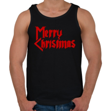 PRINTFASHION Metal Merry Christmas - Férfi atléta - Fekete atléta, trikó