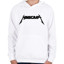 PRINTFASHION METÁL minecraft - Gyerek kapucnis pulóver - Fehér gyerek pulóver, kardigán
